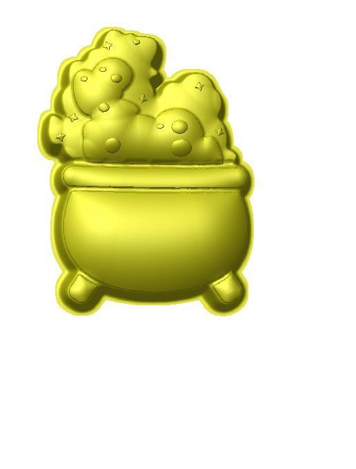 Bubbly Witch Cauldron Solid Model Relief for mold making Vacuum forming, silicone mold making soap bath bomb