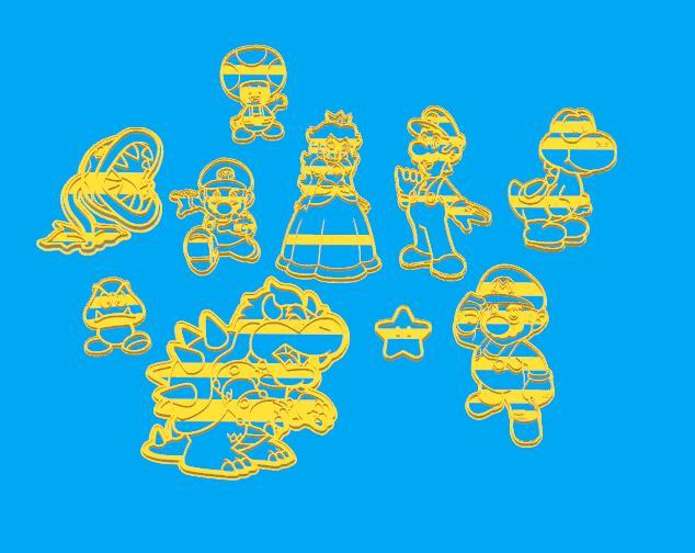 PACK 10 CUTTER COOKIE SUPER MARIO - MARIO BROS