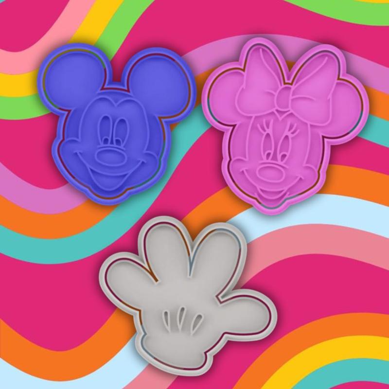 COOKIE CUTTER mickey and minnie set of 3