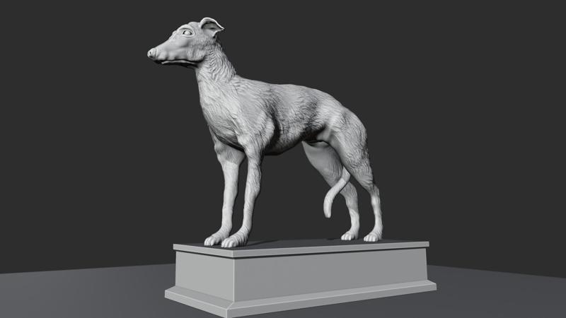 Greyhound statue stl