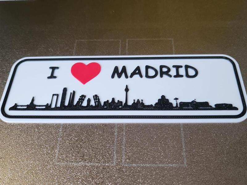 Madrid Skyline - "I LOVE" style plaque
