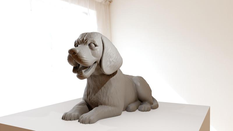 beagle lying down smiling stl