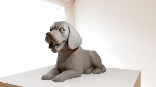 beagle lying down smiling stl