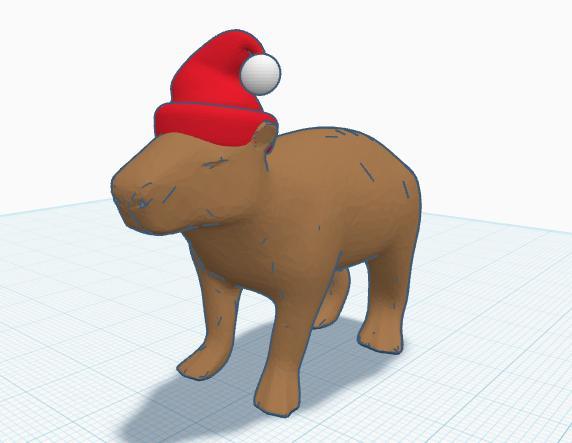 Christmas ornament Capibara Claus
