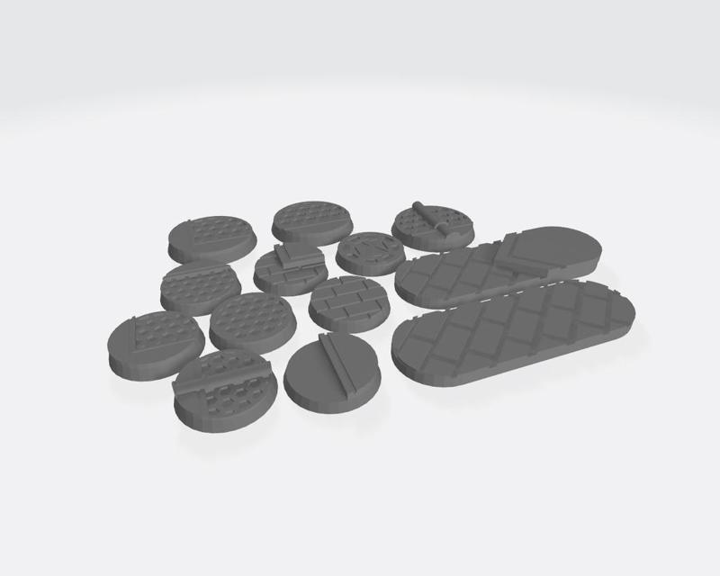 25mm Bases V1: Scifi / Industrial / Cityscape.