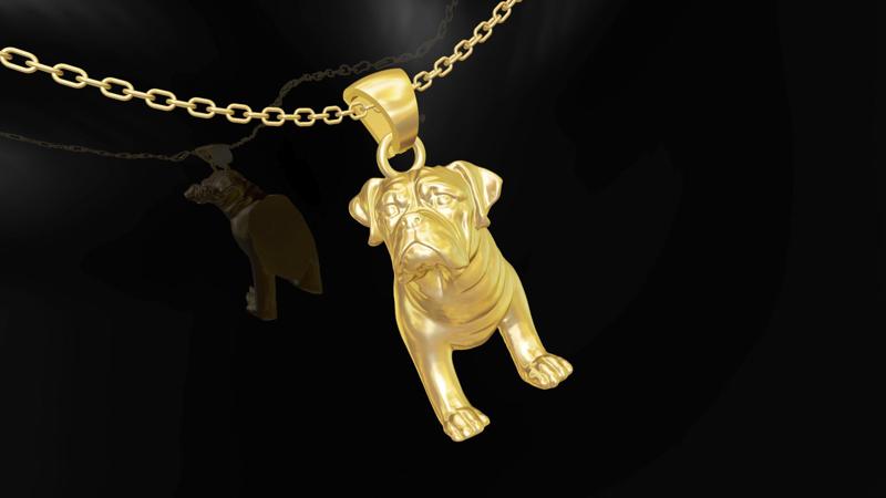 Dog gold pendant jewelry 3D print model