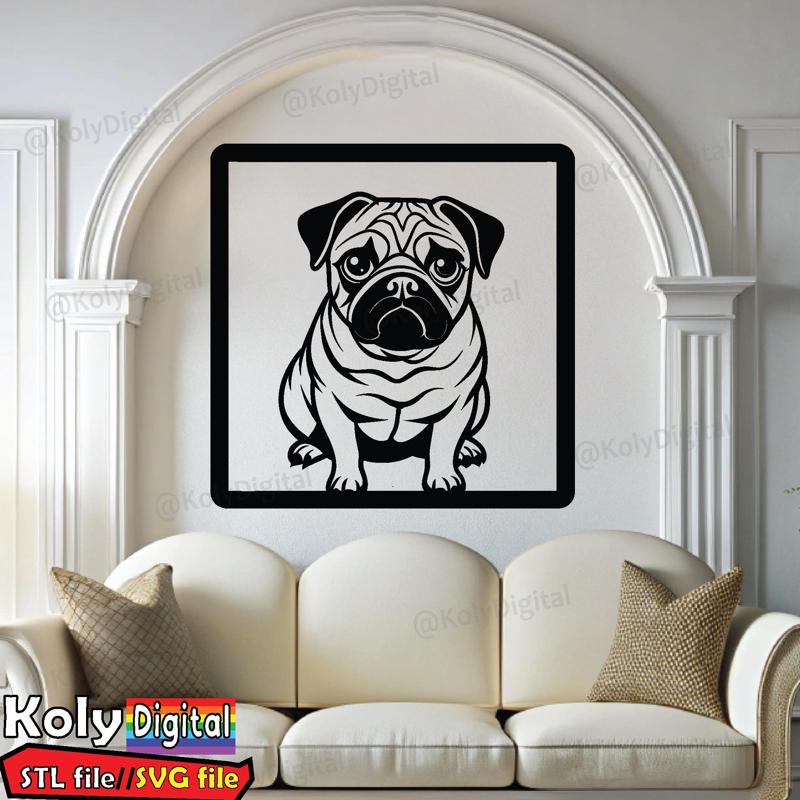 pug framed wall art