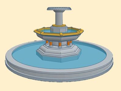 Large city fountain