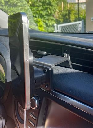Car iPhone Holder using Ball Joint and MagSafe Charger