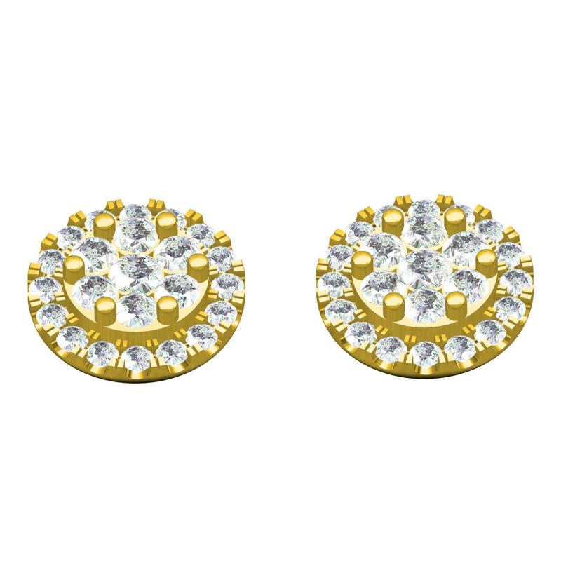 Simple Round Halo Stud Earring