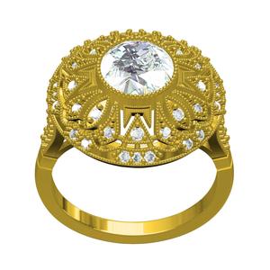 Antique Art Deco Round Diamond Engagement Ring 2