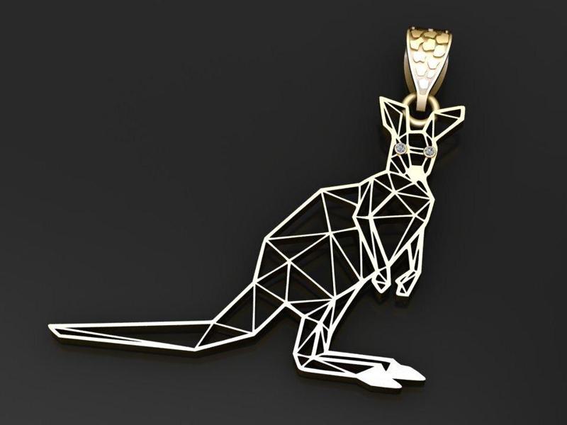 Kangaroo gold Pendant  3D printable model