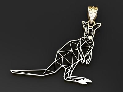 Kangaroo gold Pendant  3D printable model