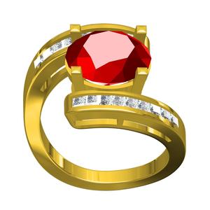 Oval and Princess Cut Diamond Bypass Ring