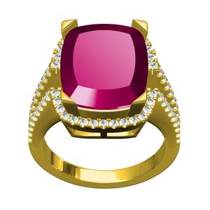 Beautiful Cushion Stone Round Diamond Halo Split Shank Ring