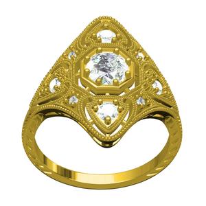Antique Art Deco Filigree Engagement Ring 5