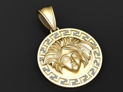 Gold medallion pendant 3D printable model