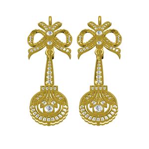 Diamond Bow Art Deco Long Earring