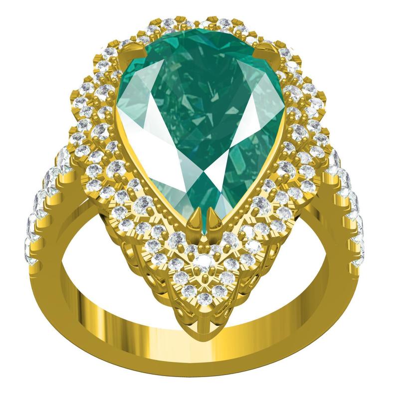 Pear Shape Micro Prong Set Engagement Ring