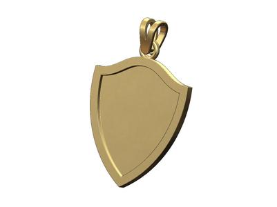 Simple shield memory pendant with bail 3D print model