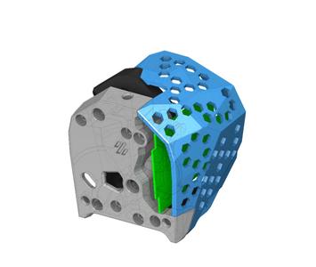 Minor remix of Paul Trautner's "Mellow SB2040 Stealthburner Cover" with hex holes (fanless)