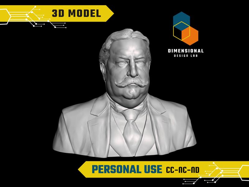 William Howard Taft - High-Quality STL File for 3D Printing (PERSONAL USE)