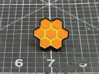 Bee hive enamel pin
