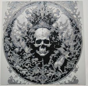 Skull round medaillon Hell diabolic occult