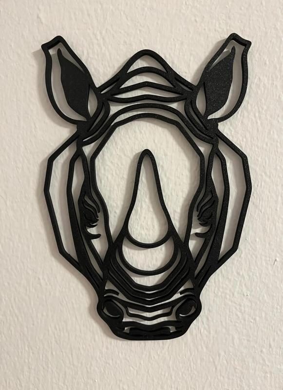 🦏 Wall mural with rhino head - a powerful statement for your wall