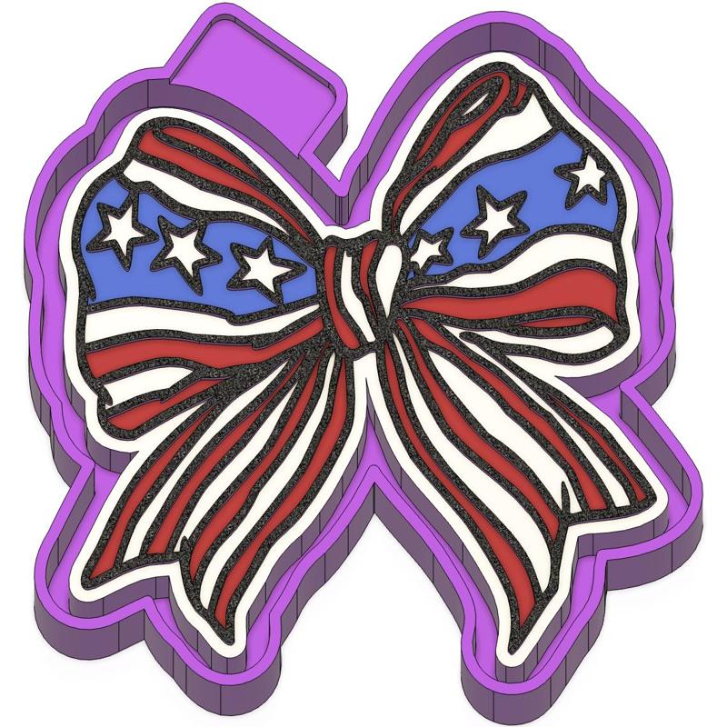 Patriotic Coquette Bow Freshie STL Mold