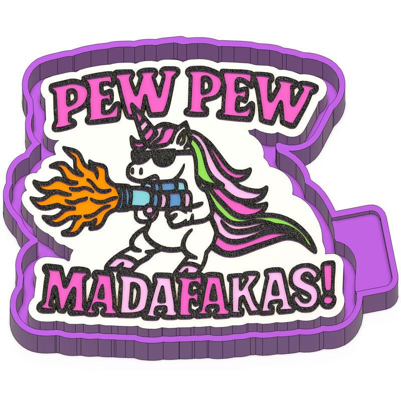 Unicorn PEW PEW MADAFAKAS Freshie STL Mold Housing