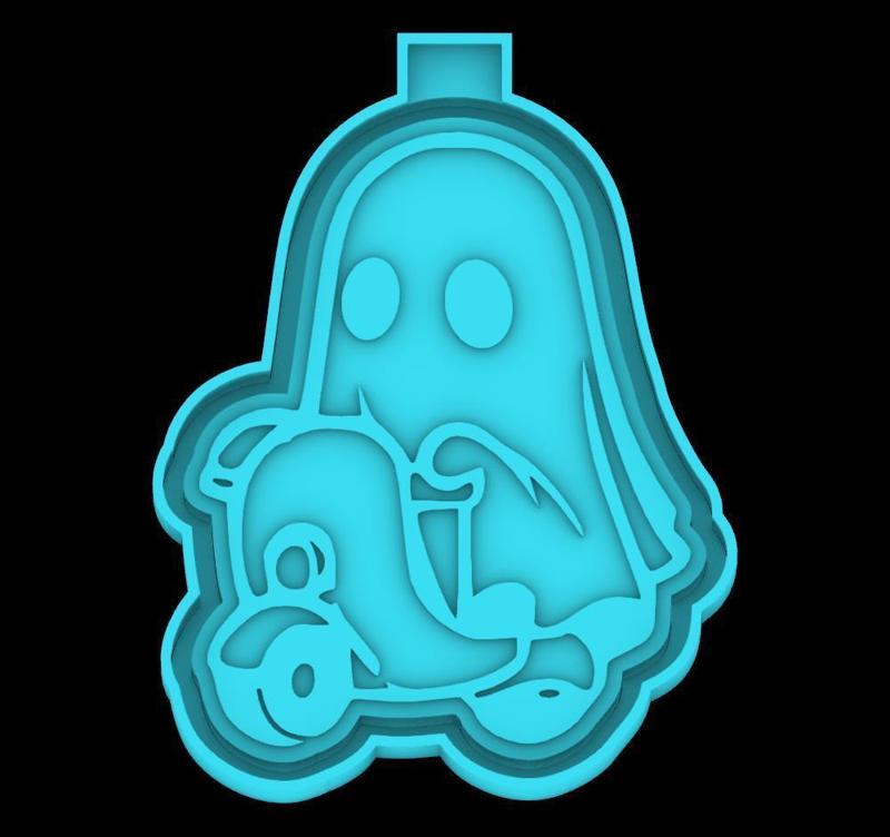 Ghost on Motorcycle - freshie mold - STL for silicone mold