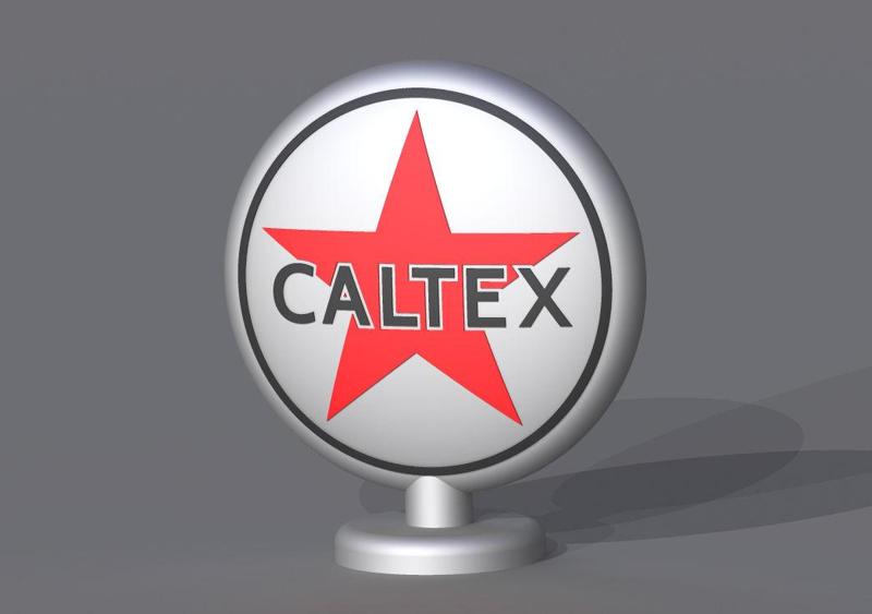 Caltex vintage logo display (OpenSCAD)