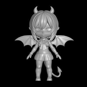 chibi anime demon school girl