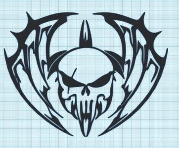 IRON WING SKULL - WALL ART