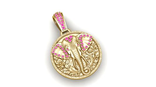 ELEPHANT GOLD FACES PENDANT 3d printable model