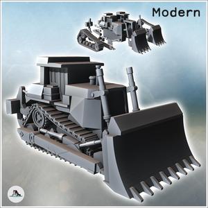 Modern excavator with large front blade (6) - Cold Era Modern Warfare Conflict World War 3 RPG  Post-apo WW3 WWIII