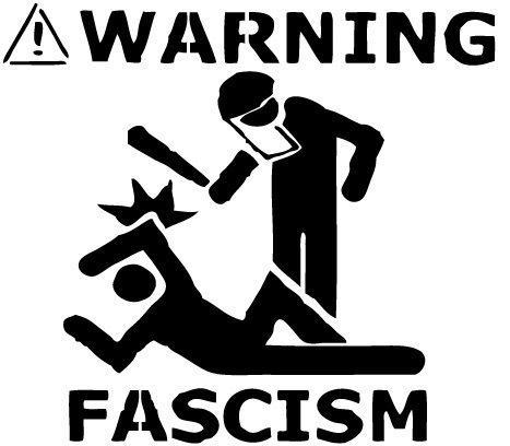 Warning Fascism stencil