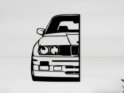 Car Front View Wall Art BMW