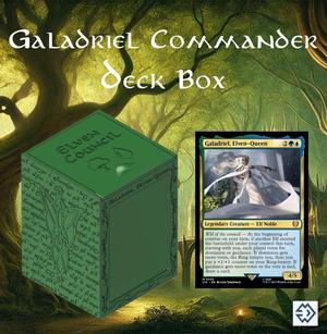 Deck Box 100 Cards - Magic the Gathering TCG - Elvish Theme (Galadriel, Elven Council) - Lord of The Rings