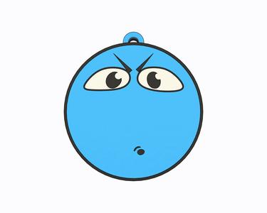 Blue Emoji - Hmmm Keychain, Earring, Bagcharm