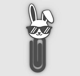 rabbit with glasses - Paper clip, bookmark - 3MF pre-painted , STL
