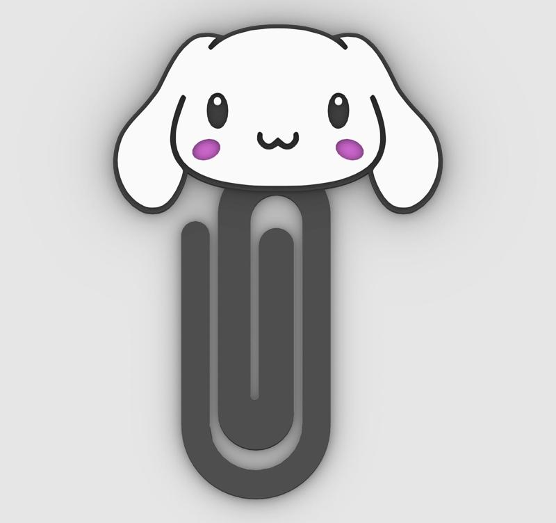 Cinnamoroll - Paper clip, bookmark - 3MF pre-painted , STL