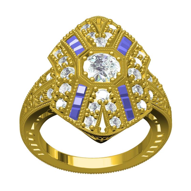 Antique Art Deco Style Engagement Ring