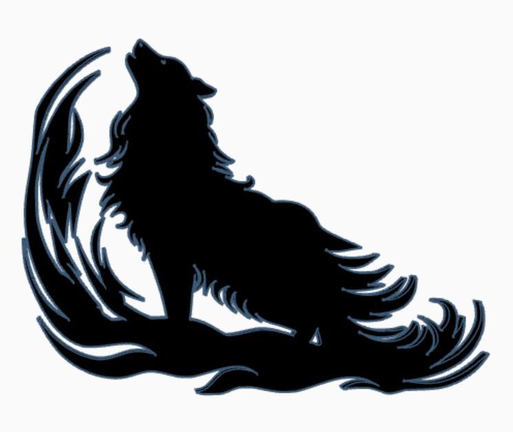 wolf silhouette wall decor, wall art, wall hanger, sign