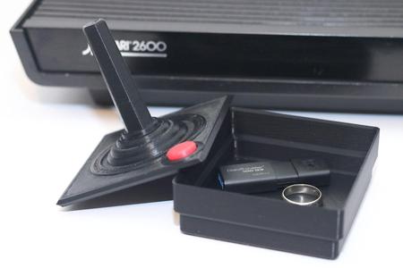Atari Joystick Ring Holder with Optional Compartment