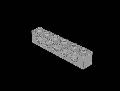 Lego Compatible (3894.dat) Technic Brick  1 x  6 with Holes