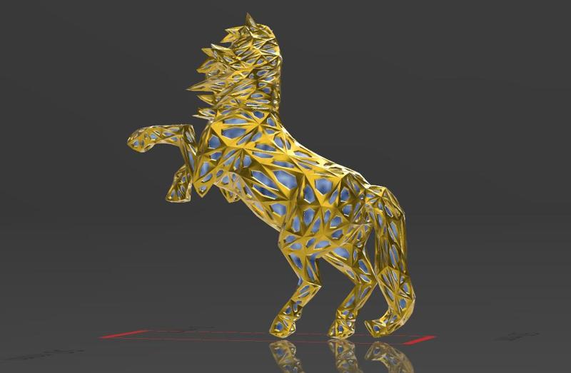 Horse 14 - Voronoi Style - Spider Web - LowPoly - Perfect Design - Easy Print - Decor