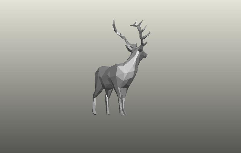 Deer Elegant Antlers - Low Poly - Excellent Design - Decor