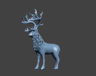Deer V27 - Voronoi Style, Spider Web and LowPoly Mixture Model